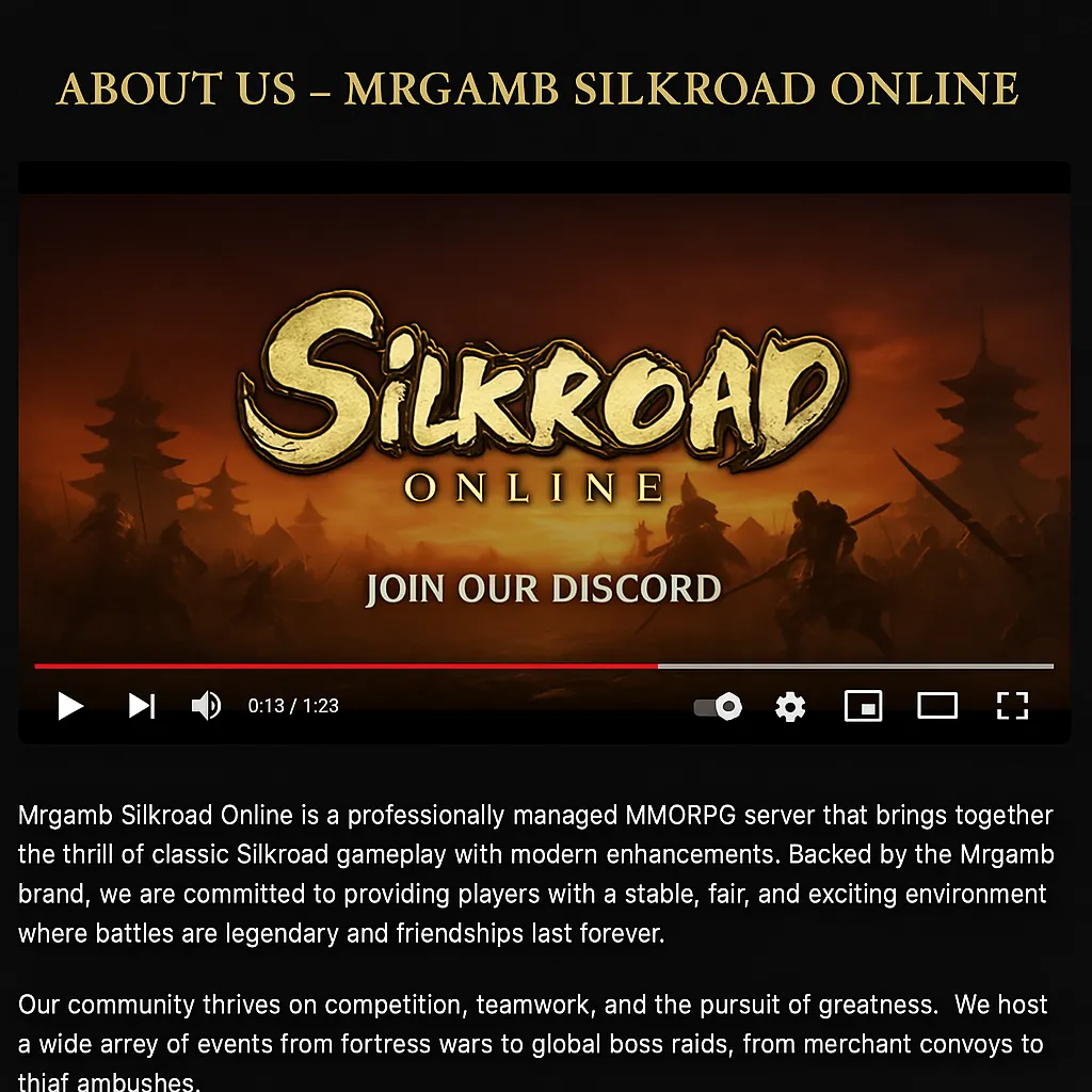 Mrgamb Silkroad Server Tanıtım
